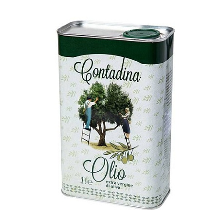 Масло оливковое 1000мл OLIO di Oliva CONTADINA EV дерево железная банка  /12
