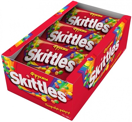 Skittles Фрукты 38 гр 12 штук в упаковке