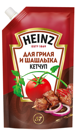 Кетчуп 320гр Heinz ГРИЛЬ и ШАШЛЫК дойпак /16