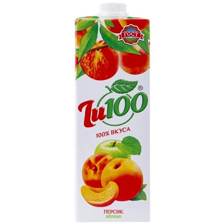 Сок J100 Персик-яблоко 1 л