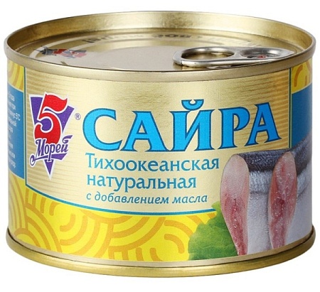 Сайра натуральная с добавлением масла 250гр 5 МОРЕЙ ключ /24