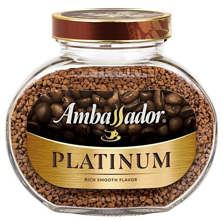 Кофе растворимый Ambassador Platinum 95гр стеклянная банка /6
