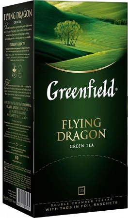 Чай Greenfield Flying Dragon зеленый 50гр*25пакетов (2гр) /10